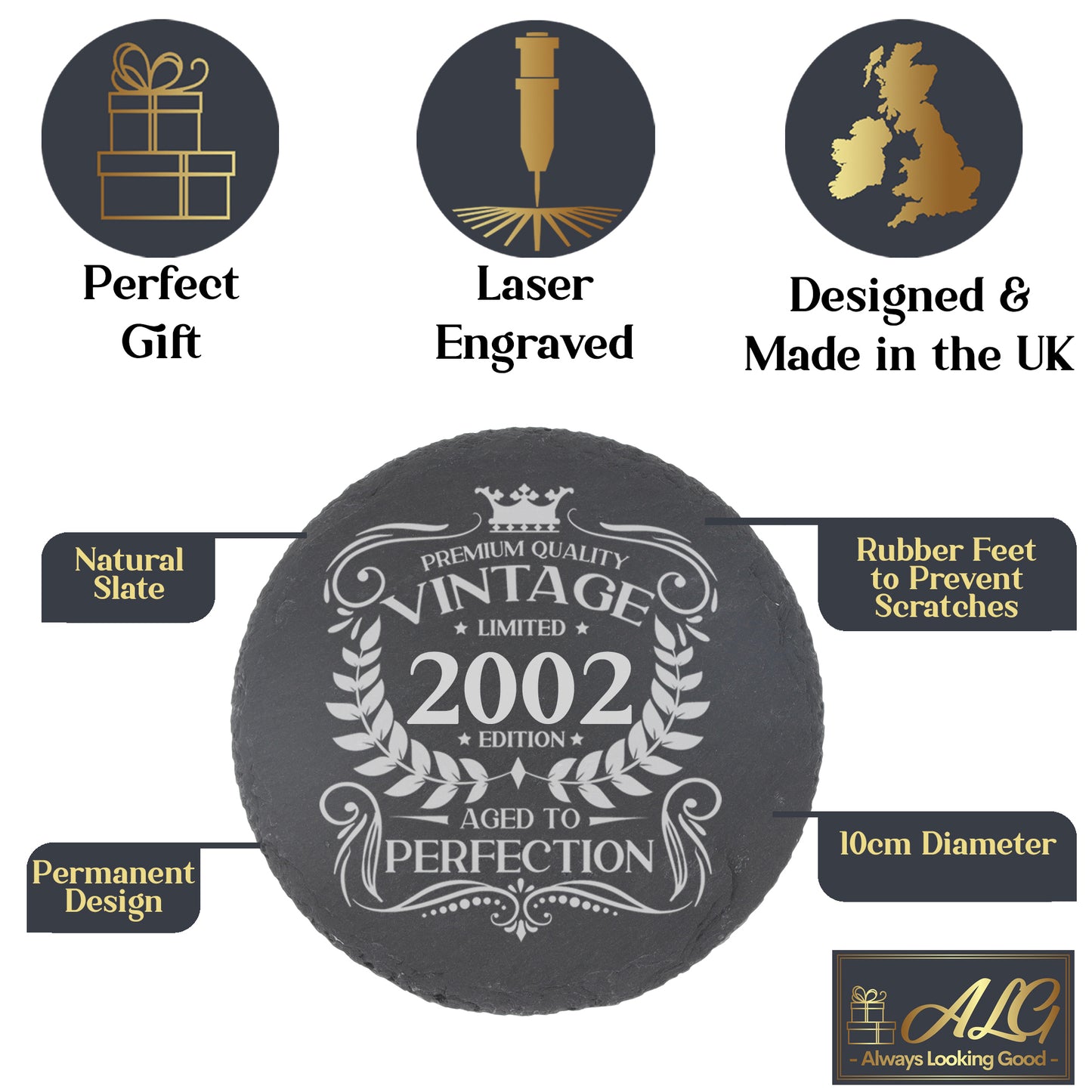 Personalised Vintage 2002 Mug and/or Coaster - Always Looking Good -
