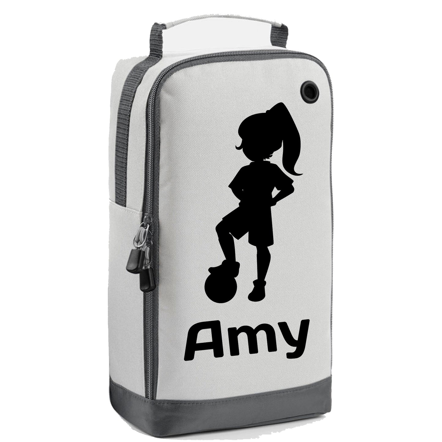 Personalised Football Boot Bag with Design & Name  - Always Looking Good - Ice Silver
