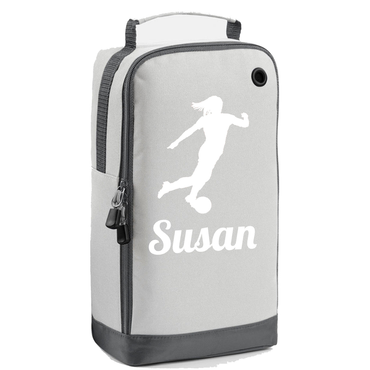 Football Boot Bag or Shoe Bag – Personalised with Name | Female Footballer Design