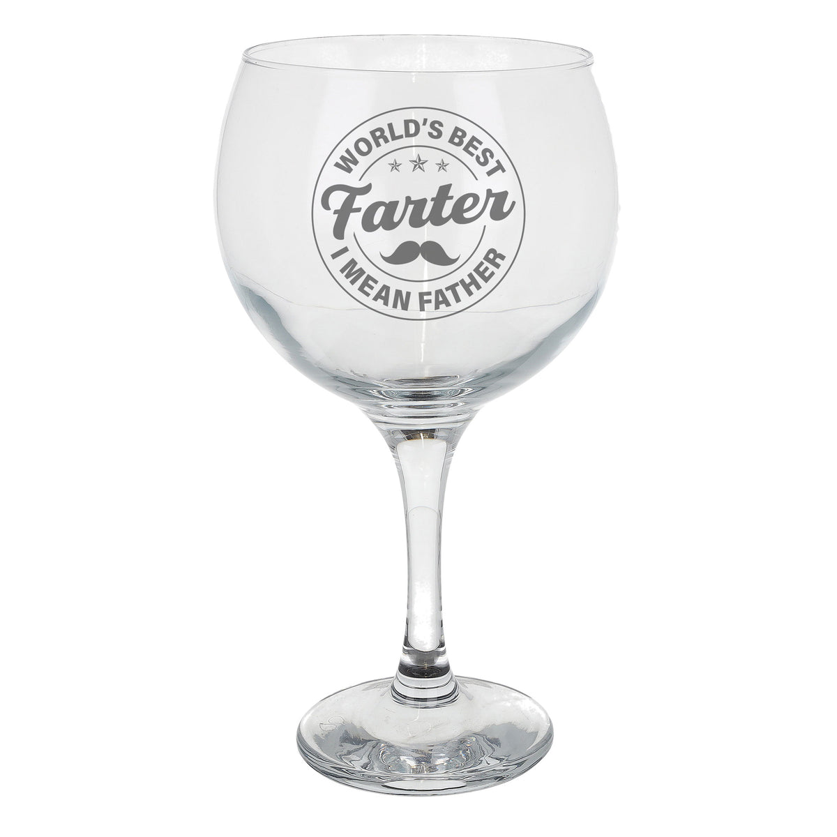 Best Farter I Mean Father Circle Design Engraved Goblet Gin Glass – Funny Gift for Dad