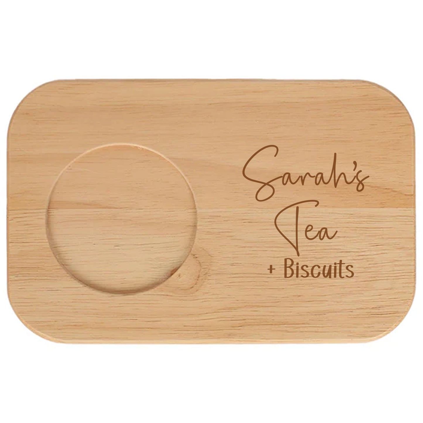 Personalised Tea & Biscuit Engraved Board with Optional Mug and Message