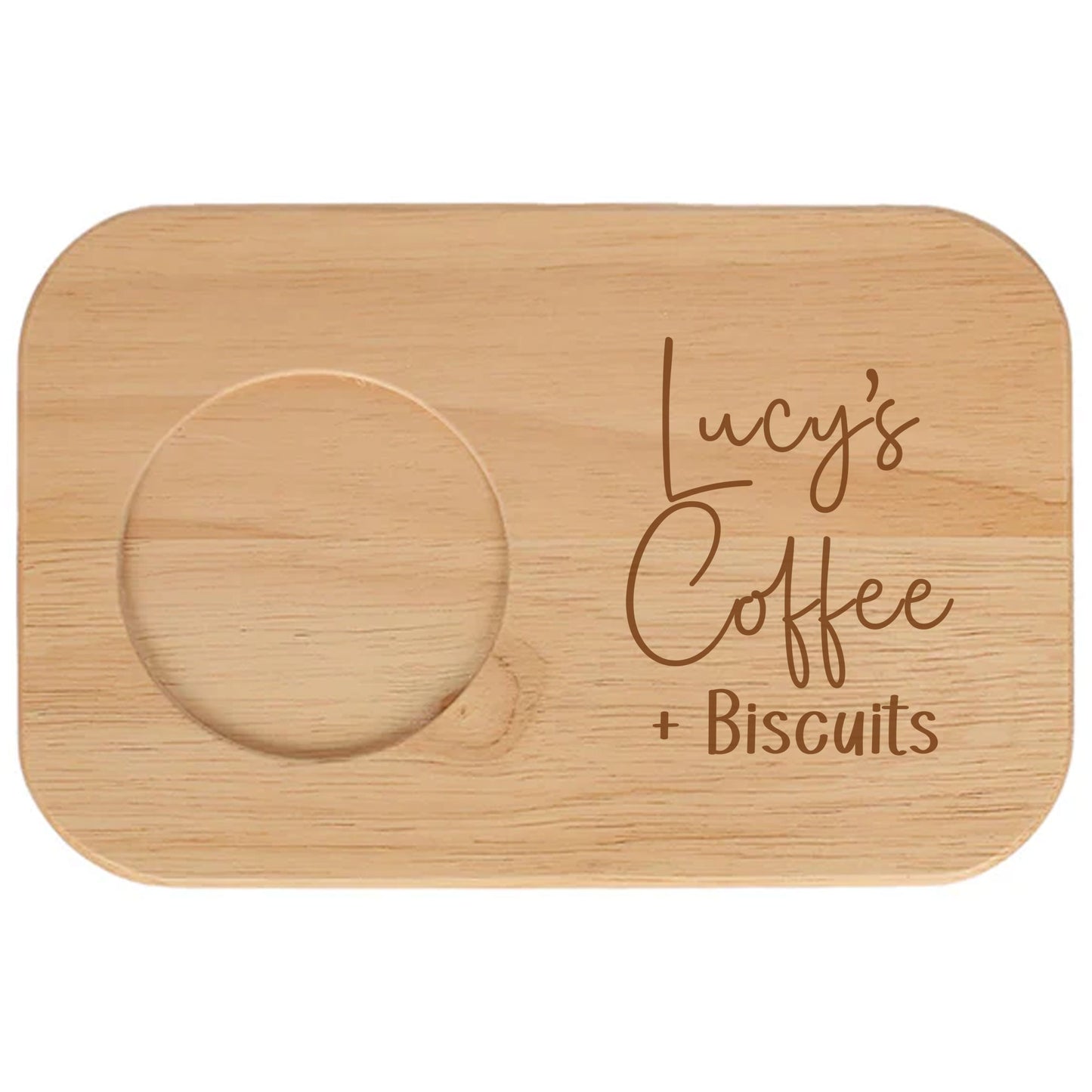 Personalised Coffee & Biscuit Engraved Board with Optional Mug and Message