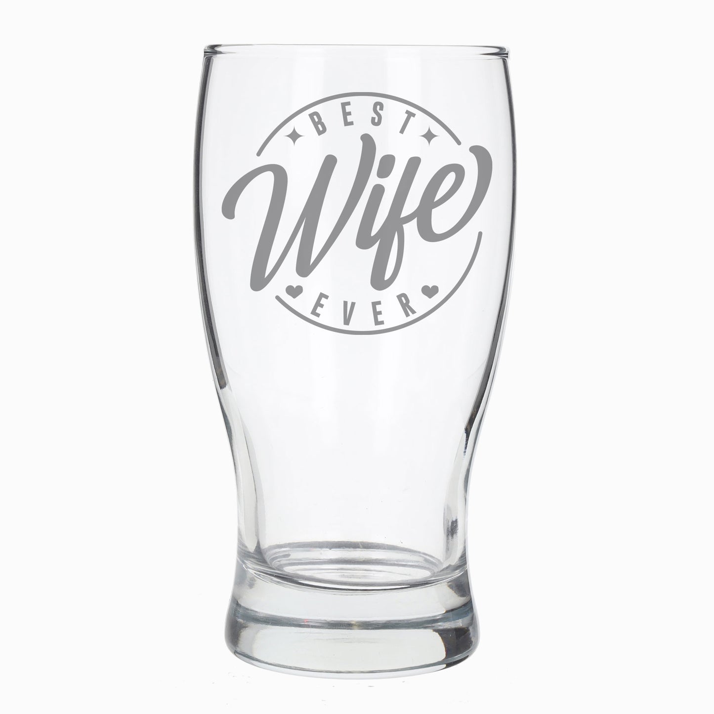 Best Wife Ever Engraved Beer Pint Glass and/or Coaster Set - Always Looking Good - Beer Glass Only