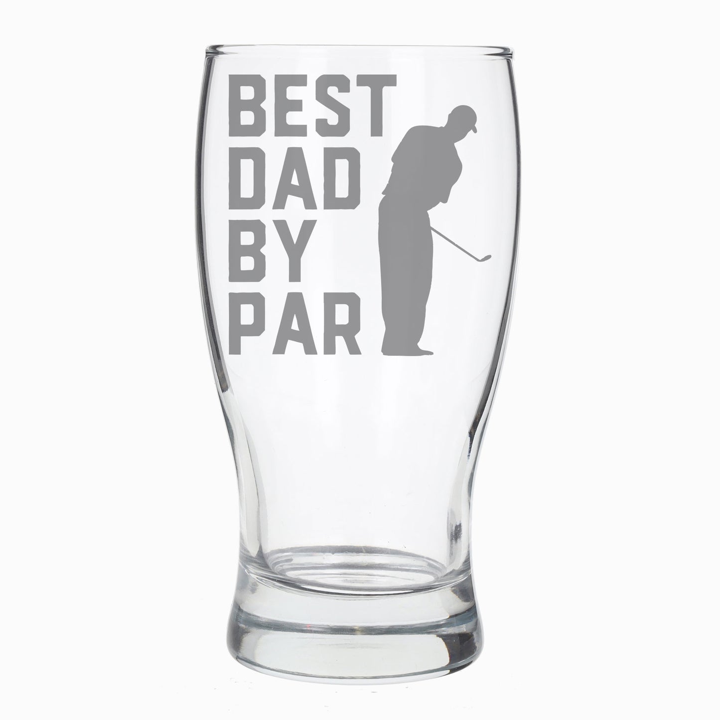 Best Dad By Par Engraved Beer Glass and/or Coaster Set - Always Looking Good - Beer Glass Only