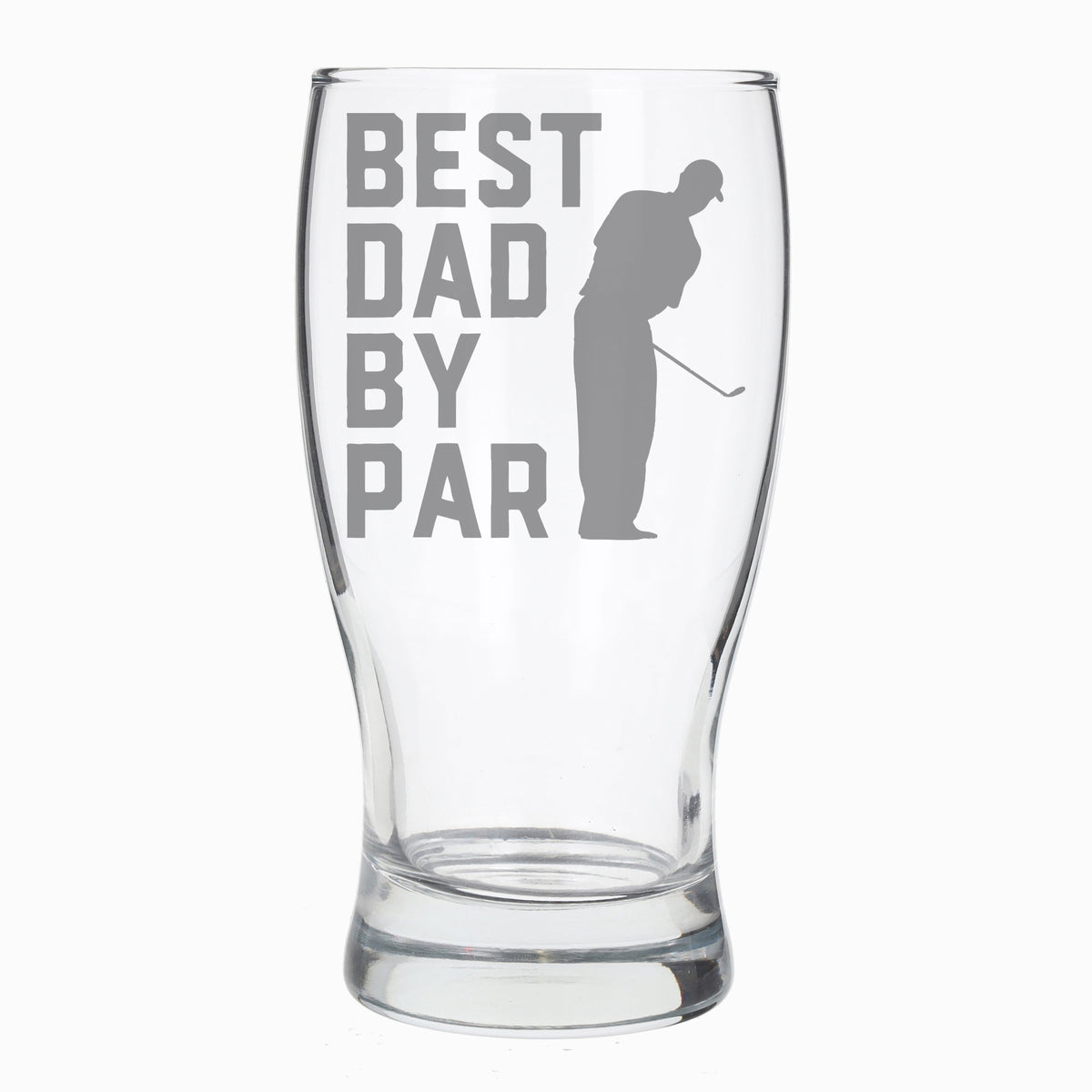 Best Dad By Par Engraved Beer Glass and/or Coaster Set - Always Looking Good - Beer Glass Only