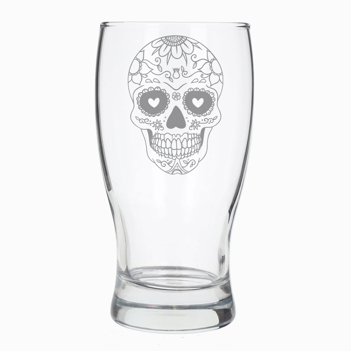 Sugar Skull Engraved Pint Glass For Beer Lovers - Always Looking Good -