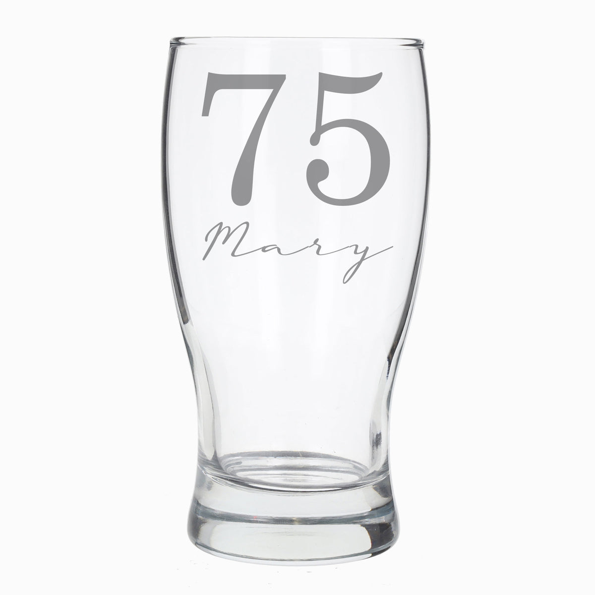 Name and Age Engraved Pint Glass – Personalised Birthday Gift