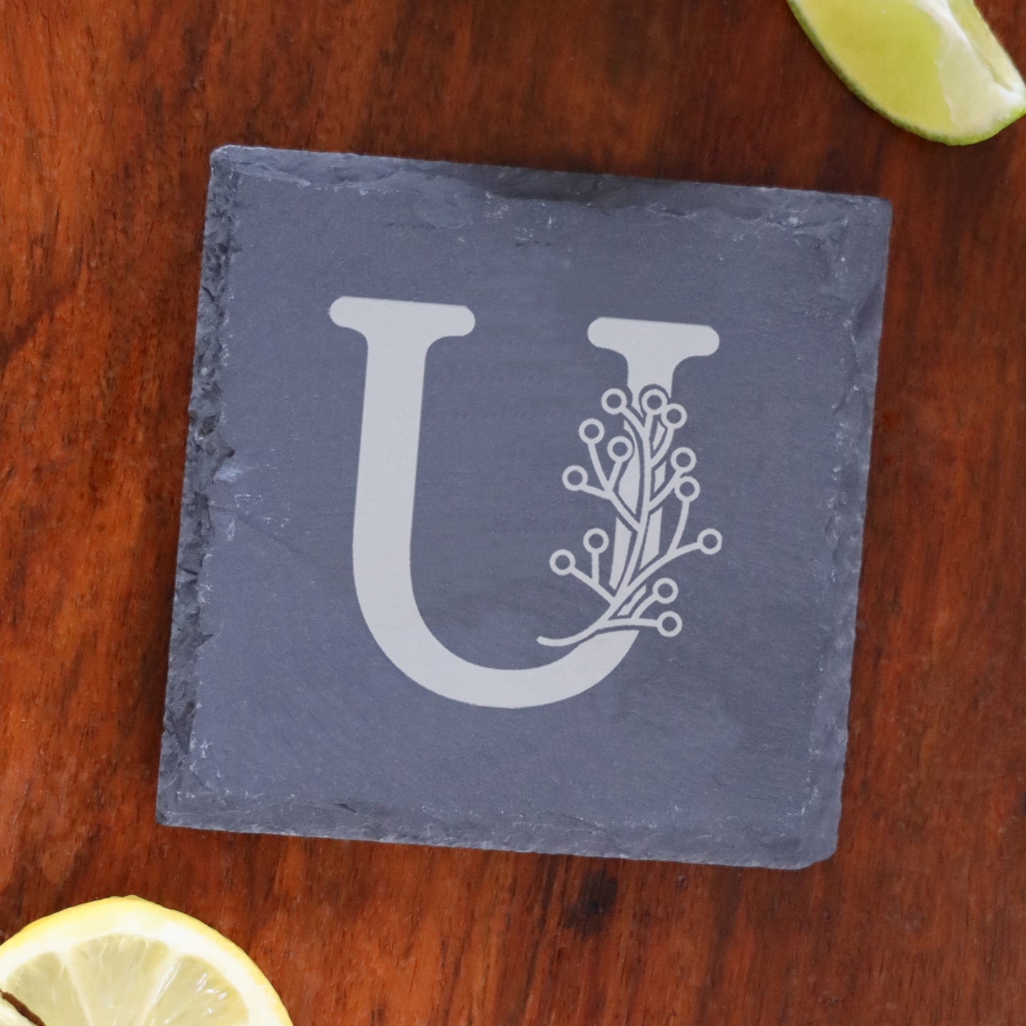 Monogram Engraved Beer Pint Glass and/or Coaster Set - Always Looking Good - Square Coaster Only