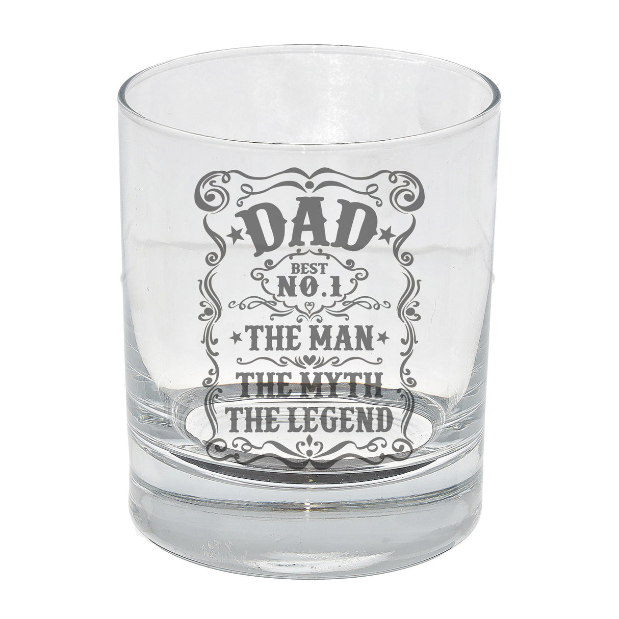 Dad The Man The Myth The Legend Engraved Whisky Glass and/or Coaster Set - Always Looking Good - Whisky Glass Only