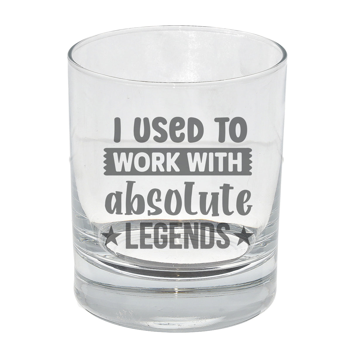 I Used to Work With Absolute Legends Engraved Whisky Glass & Slate Coaster Gift