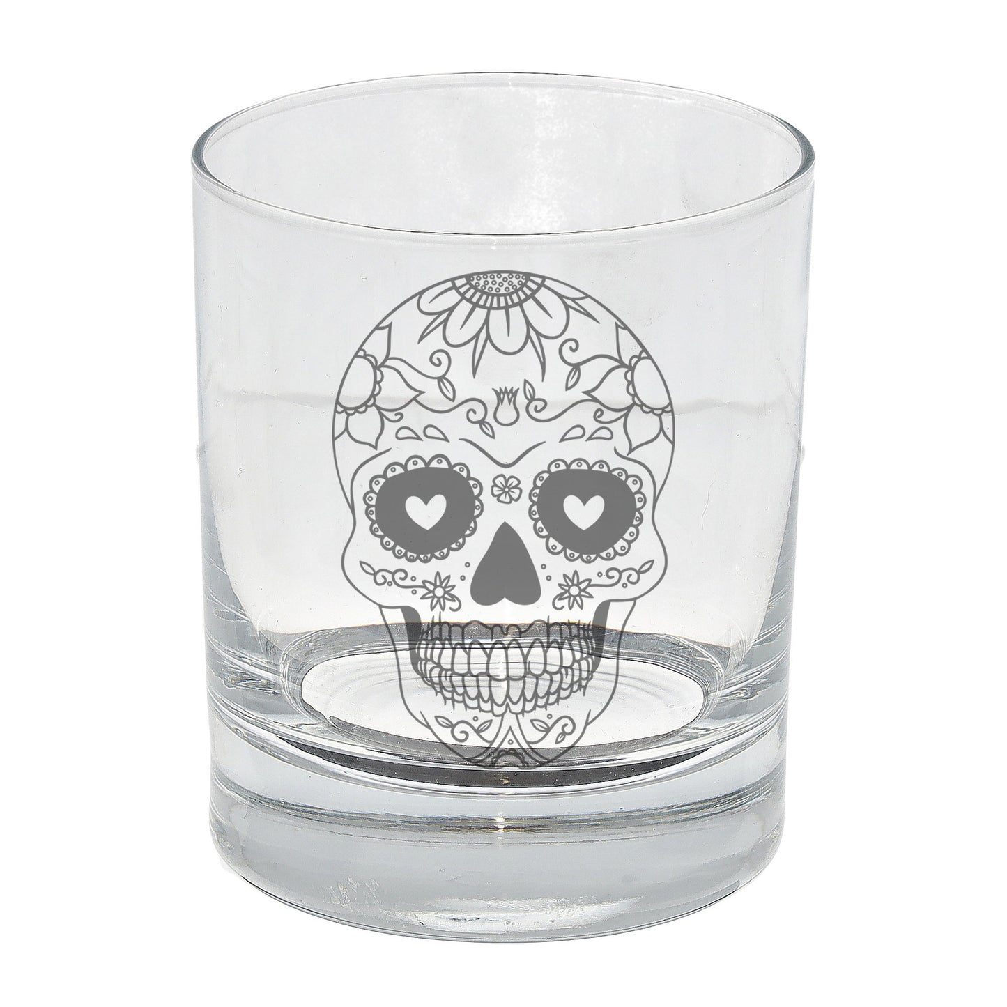 Sugar Skull Engraved Whisky Glass  - Always Looking Good -