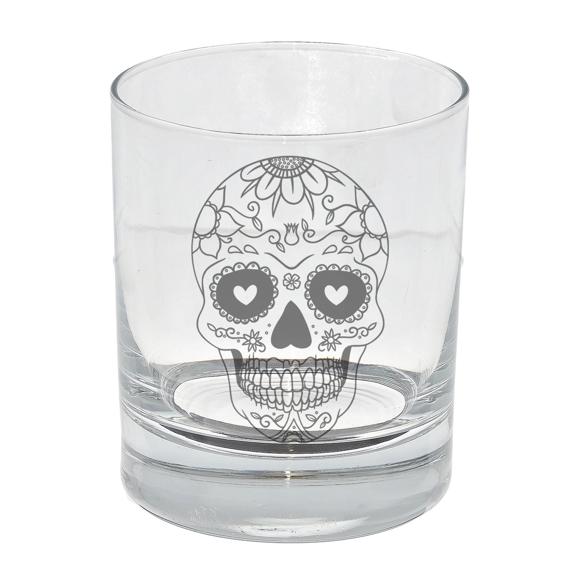 Sugar Skull Engraved Whisky Glass  - Always Looking Good -