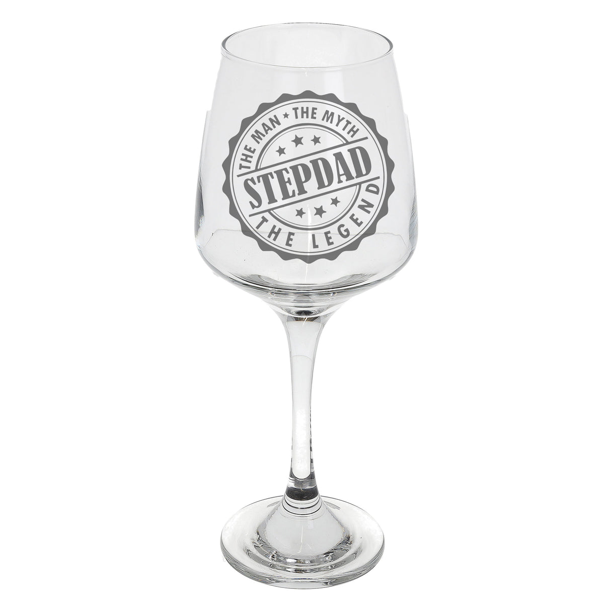 Step Dad The Man The Myth The Legend Engraved Wine Glass and/or Coaster Set - Always Looking Good - Wine Glass Only