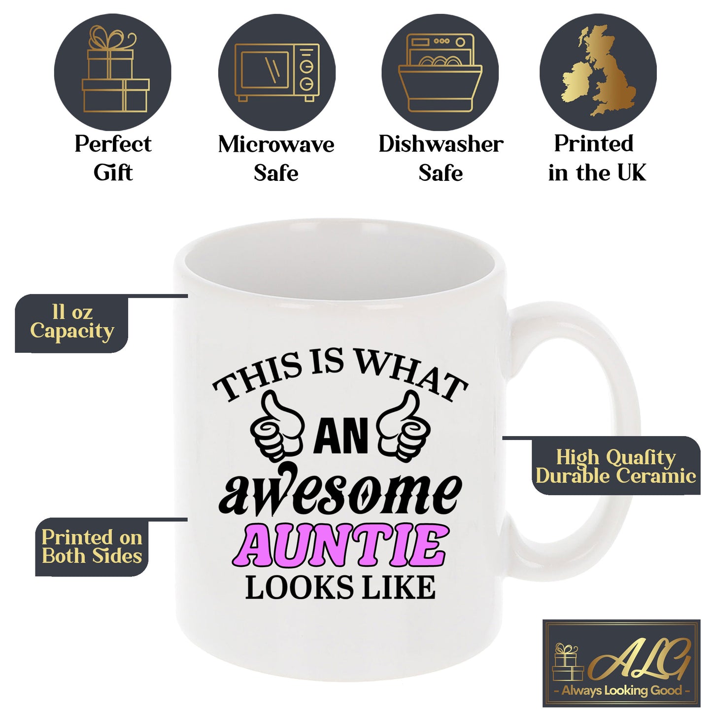 This Is What An Awesome Auntie Looks Like Mug - Always Looking Good -