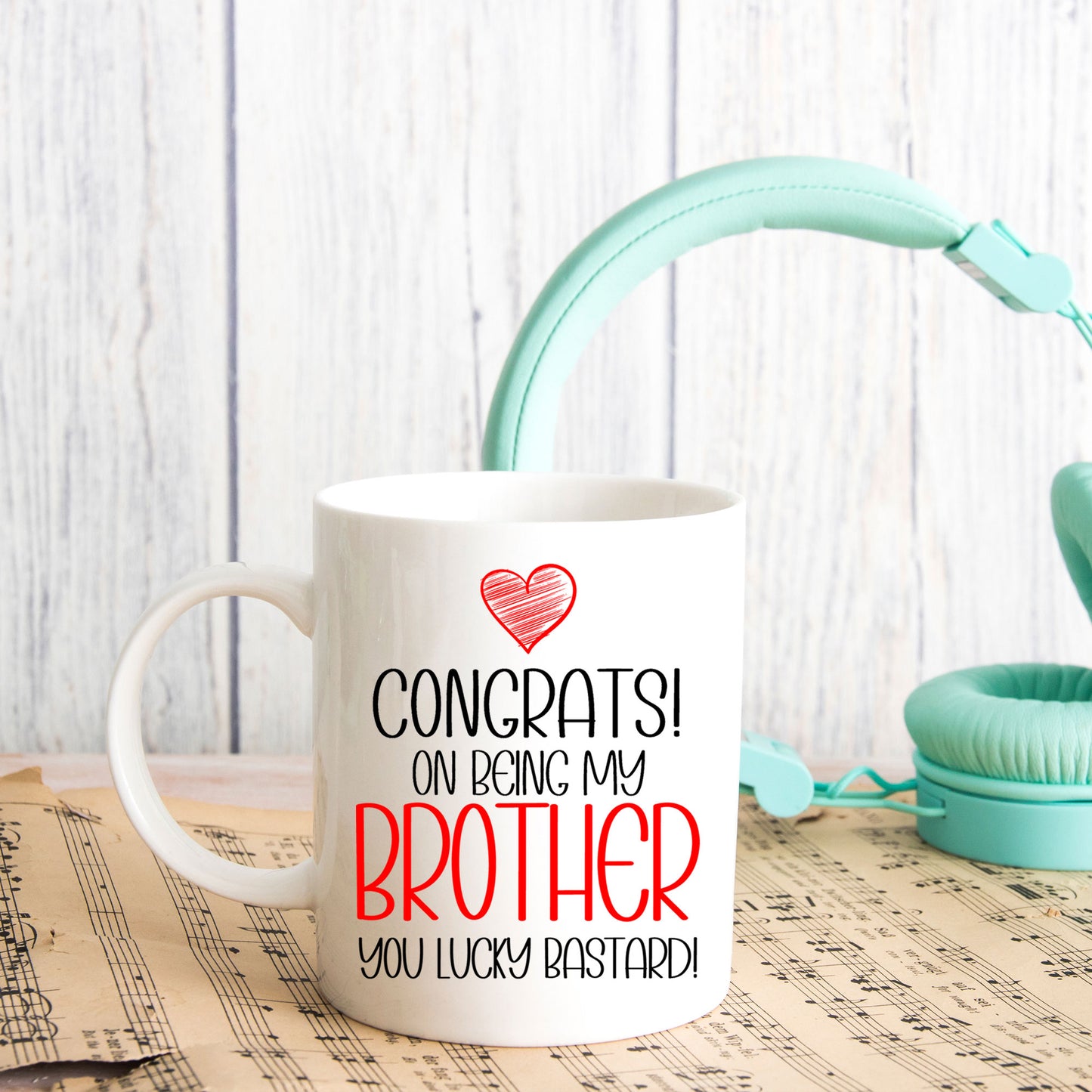 Funny Sibling Mug and/or Coaster Gift “Congrats On Being My Sister / Brother”