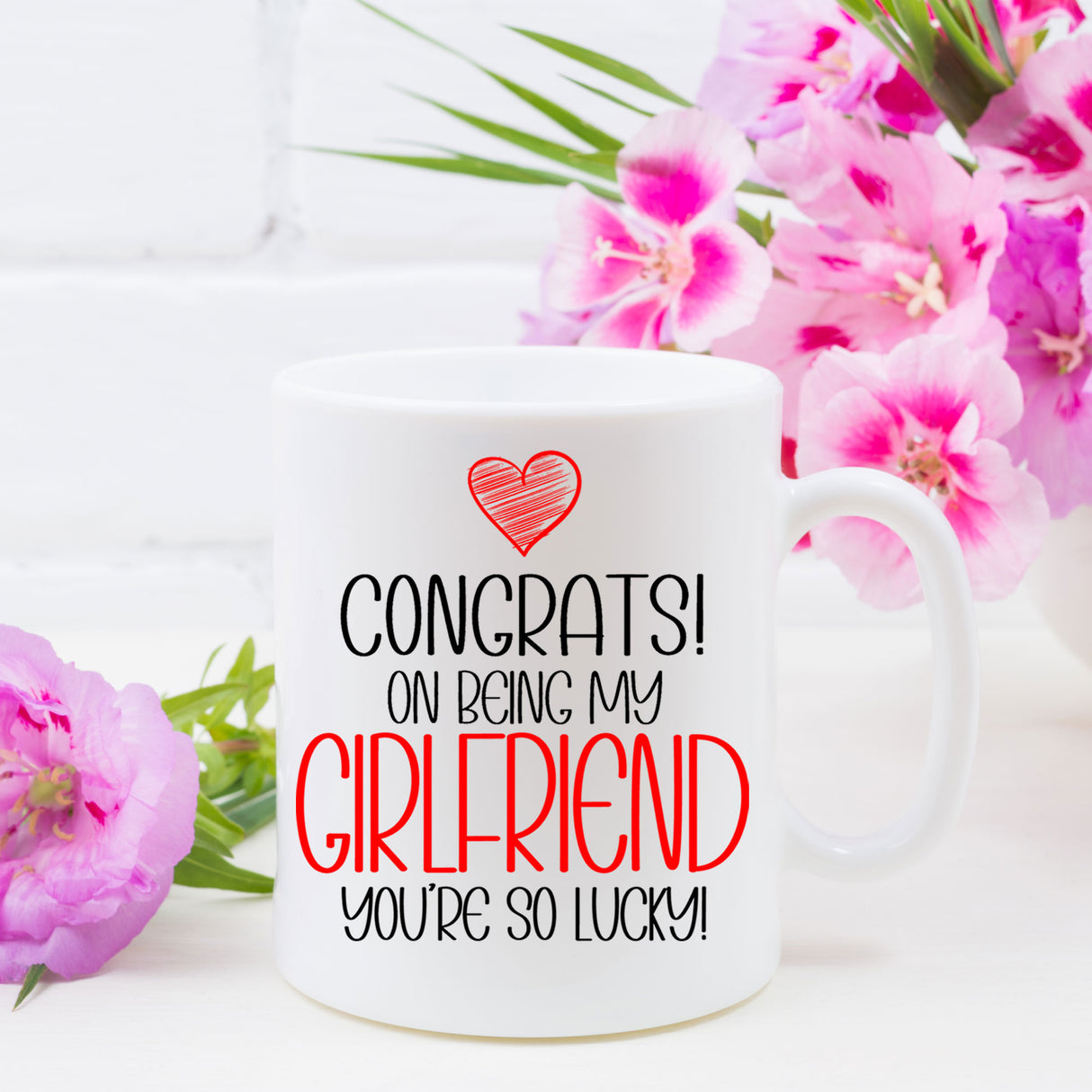 Congrats On Being My Girlfriend Mug and/or Coaster Gift - Always Looking Good -