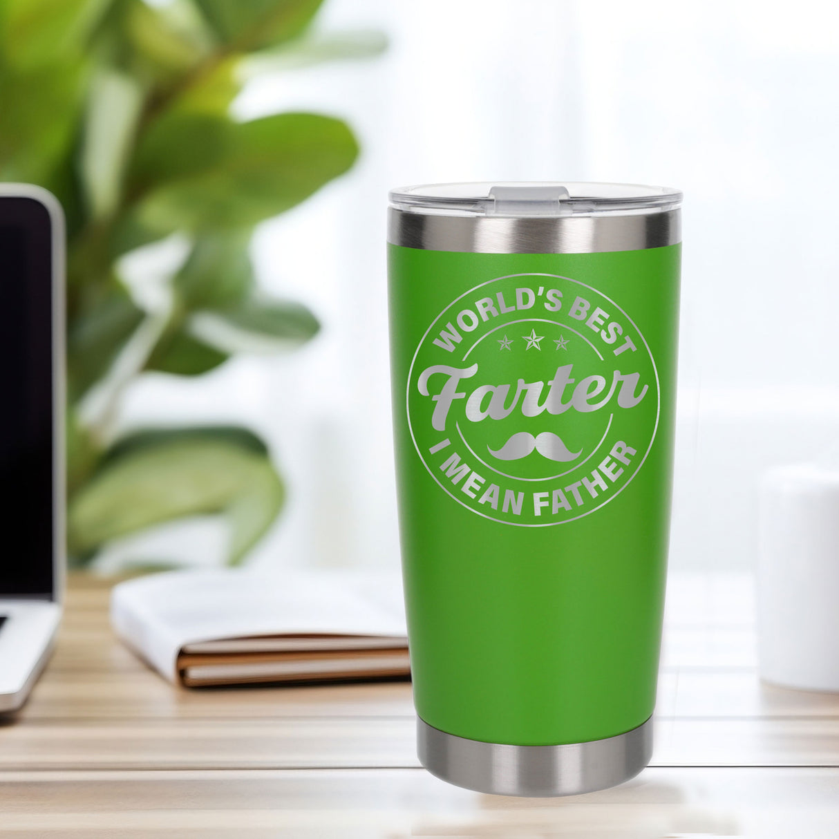 Best Farter I Mean Father Engraved Travel Mug for Dad