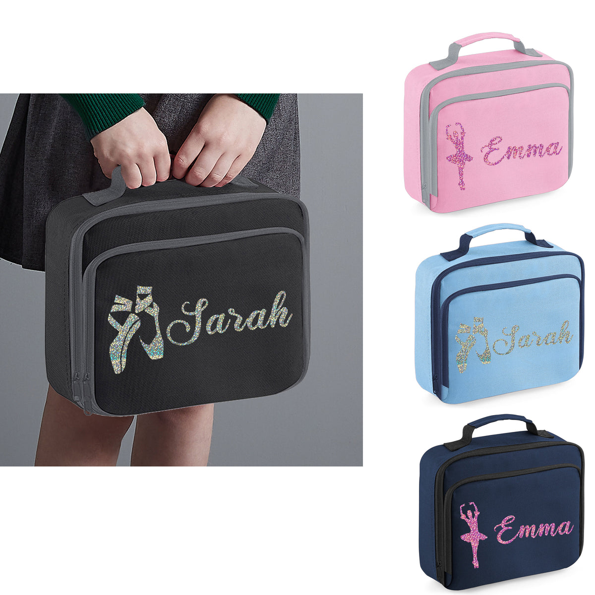 Kids Personalised Lunch Bag With Name in Ballet Design - Always Looking Good -
