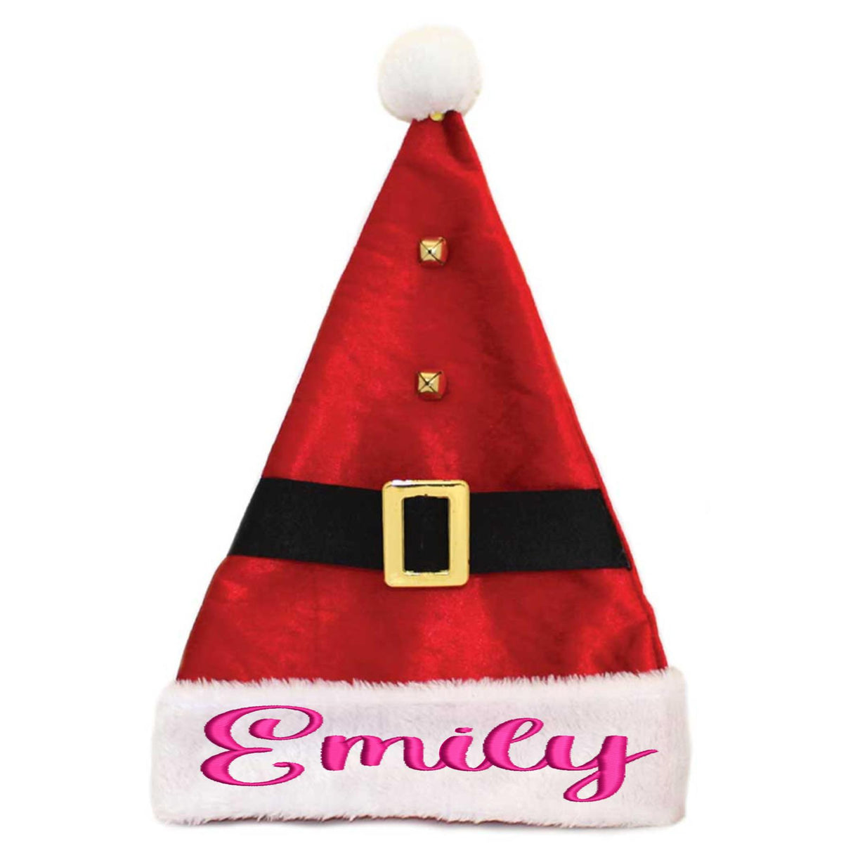 Personalised Embroidered Christmas Santa Hat With Bells - Always Looking Good -