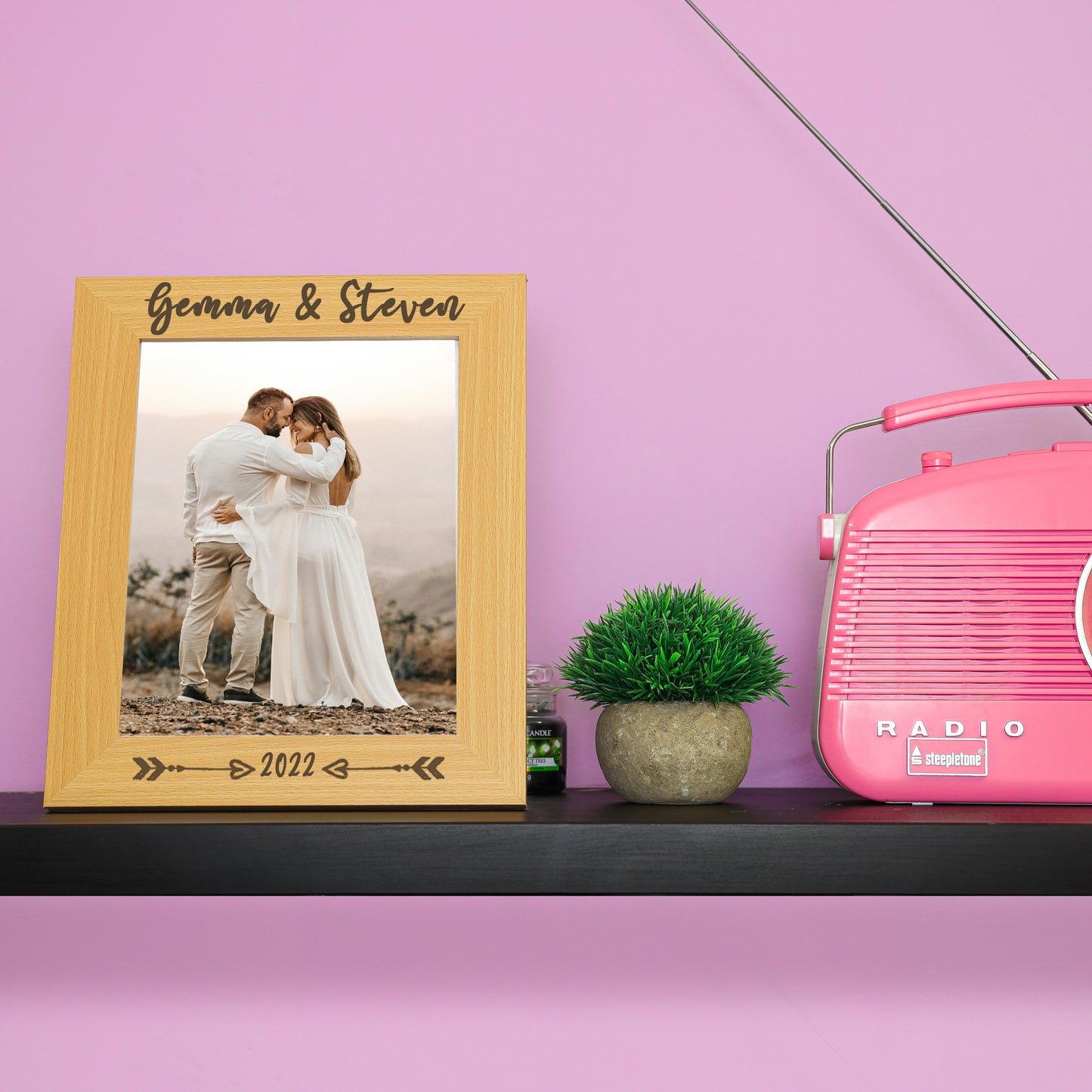 Personalised Engraved Couples Photo Frame - Arrows Design  - Always Looking Good -   