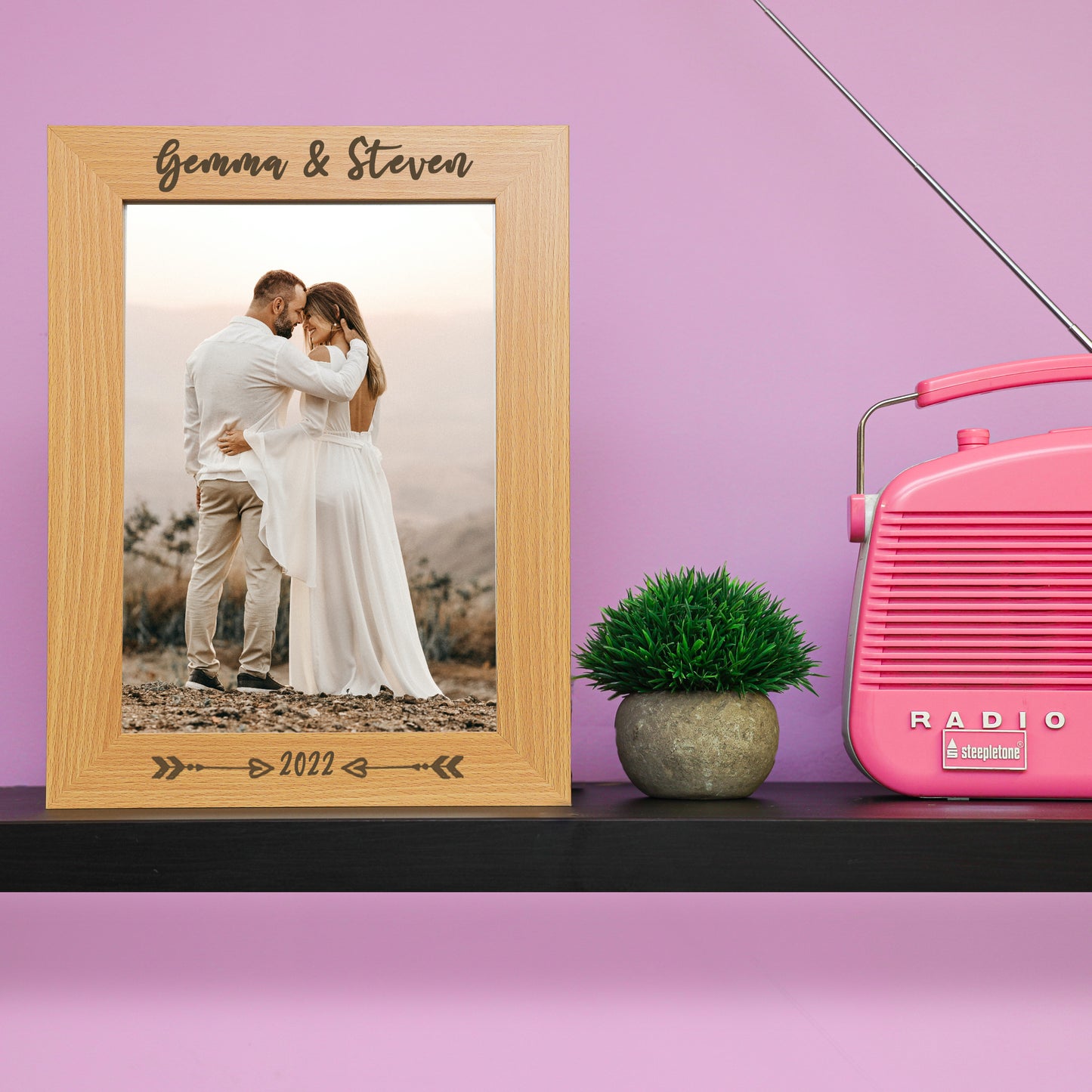 Personalised Engraved Couples Photo Frame - Arrows Design  - Always Looking Good -   