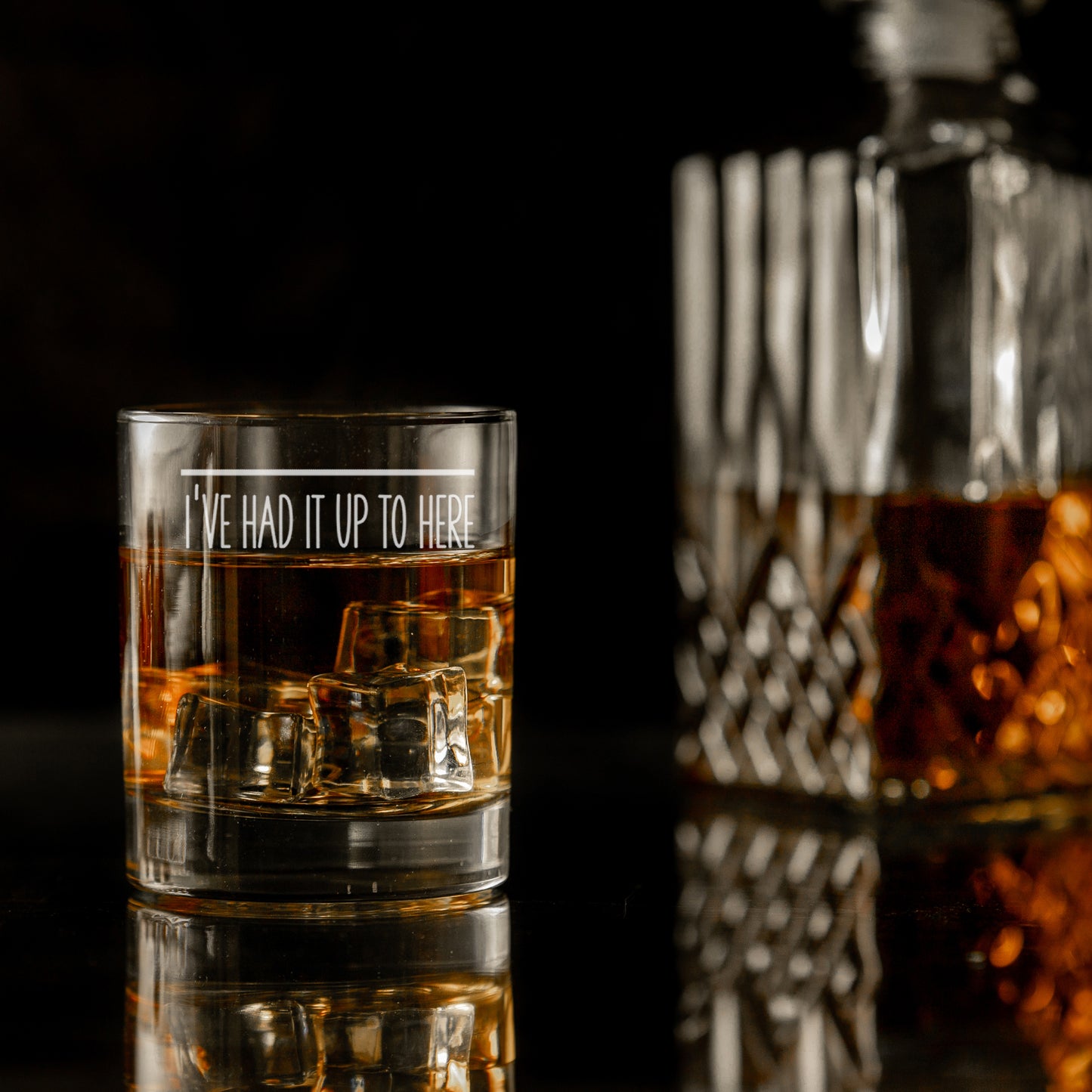 Engraved Funny Whisky Glass Bad Day Measurement Design - Always Looking Good -