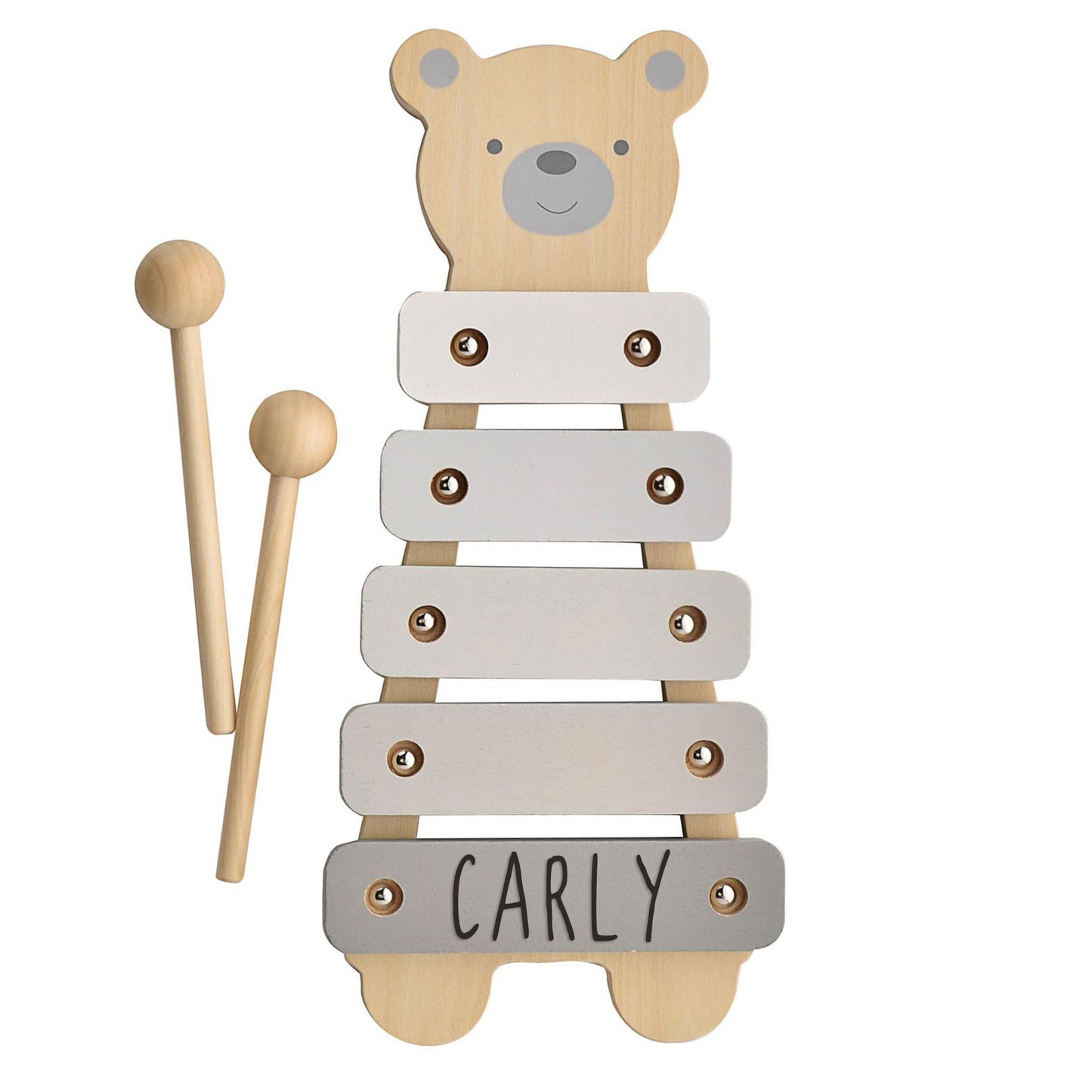 Personalised Engraved Wooden Teddy Bear Xylophone Baby & Toddler Toy  - Always Looking Good -   