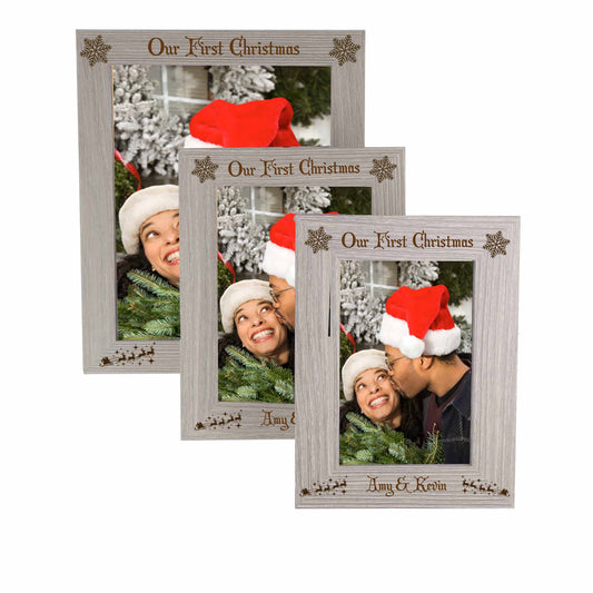 Personalised Engraved Our First Christmas Photo Frame For Twins / Couples - Always Looking Good -