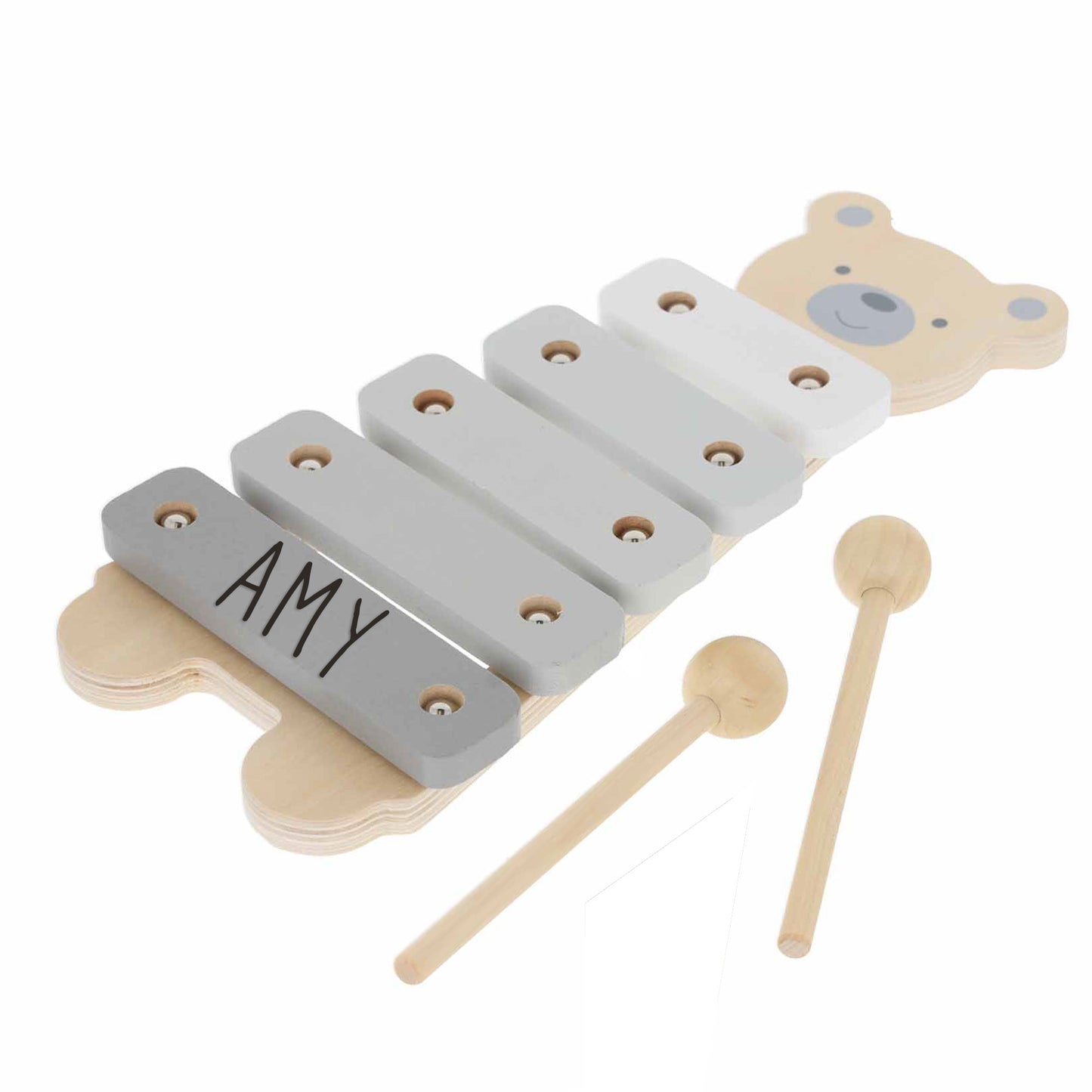 Personalised Engraved Wooden Teddy Bear Xylophone Baby & Toddler Toy  - Always Looking Good -   