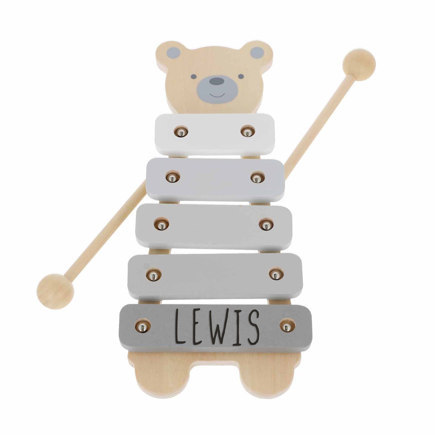 Personalised Engraved Wooden Teddy Bear Xylophone Baby & Toddler Toy  - Always Looking Good -   