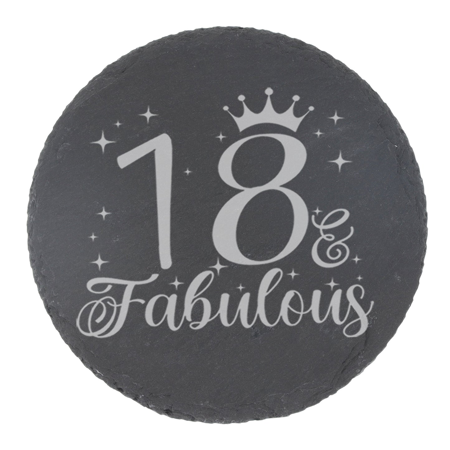 18 & Fabulous 18th Birthday Gift Engraved Wine Glass and/or Coaster Set - Always Looking Good -
