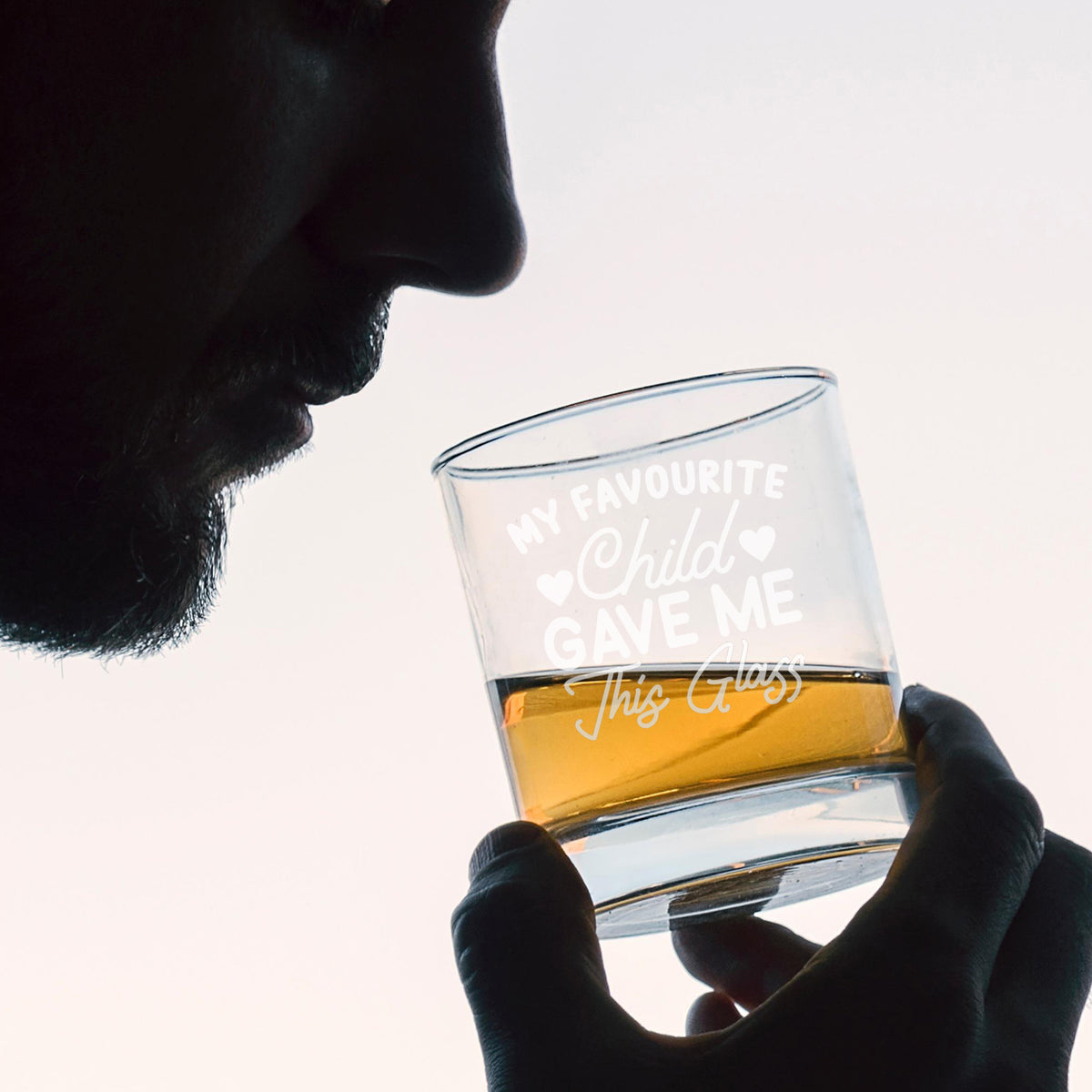 Whisky glasses gift - Engraved "My Favourite Child Gave Me This Glass" Design Whisky Glass and/or Coaster Gift - Always Looking Good -