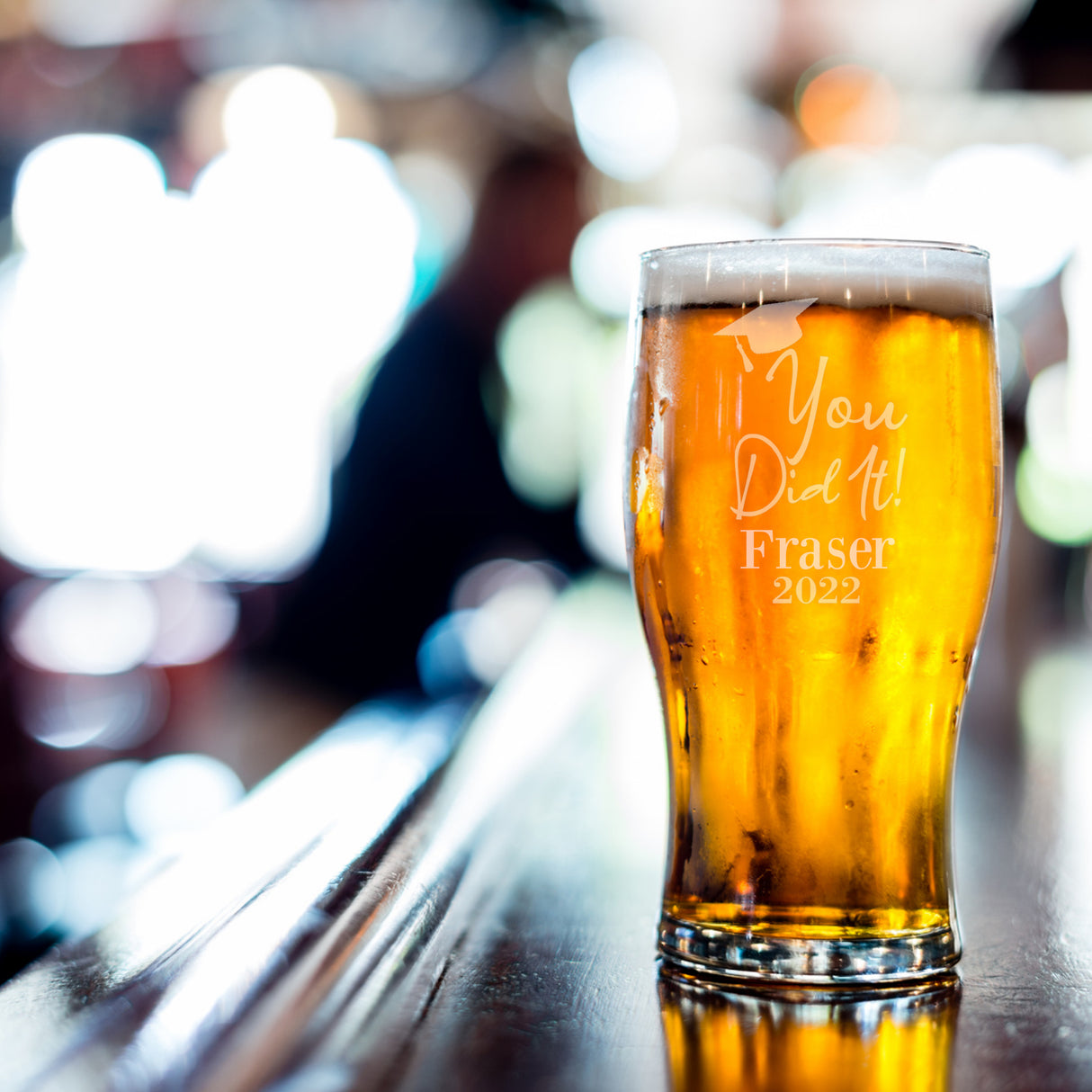 Personalised Engraved Graduation Pint Glass - Always Looking Good -