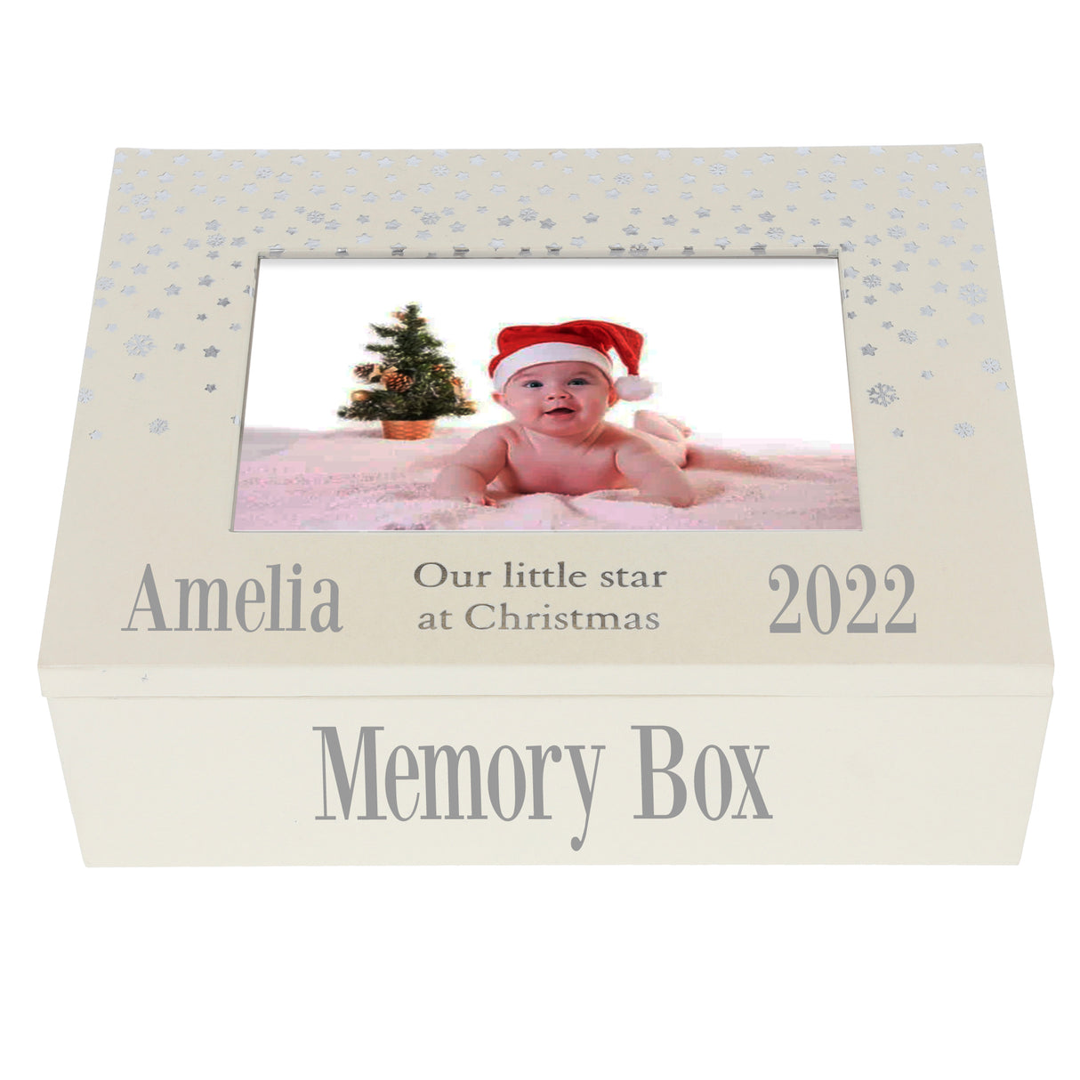 Personalised Christmas Keepsake Memory Baby Box and Photo Frame - Always Looking Good -