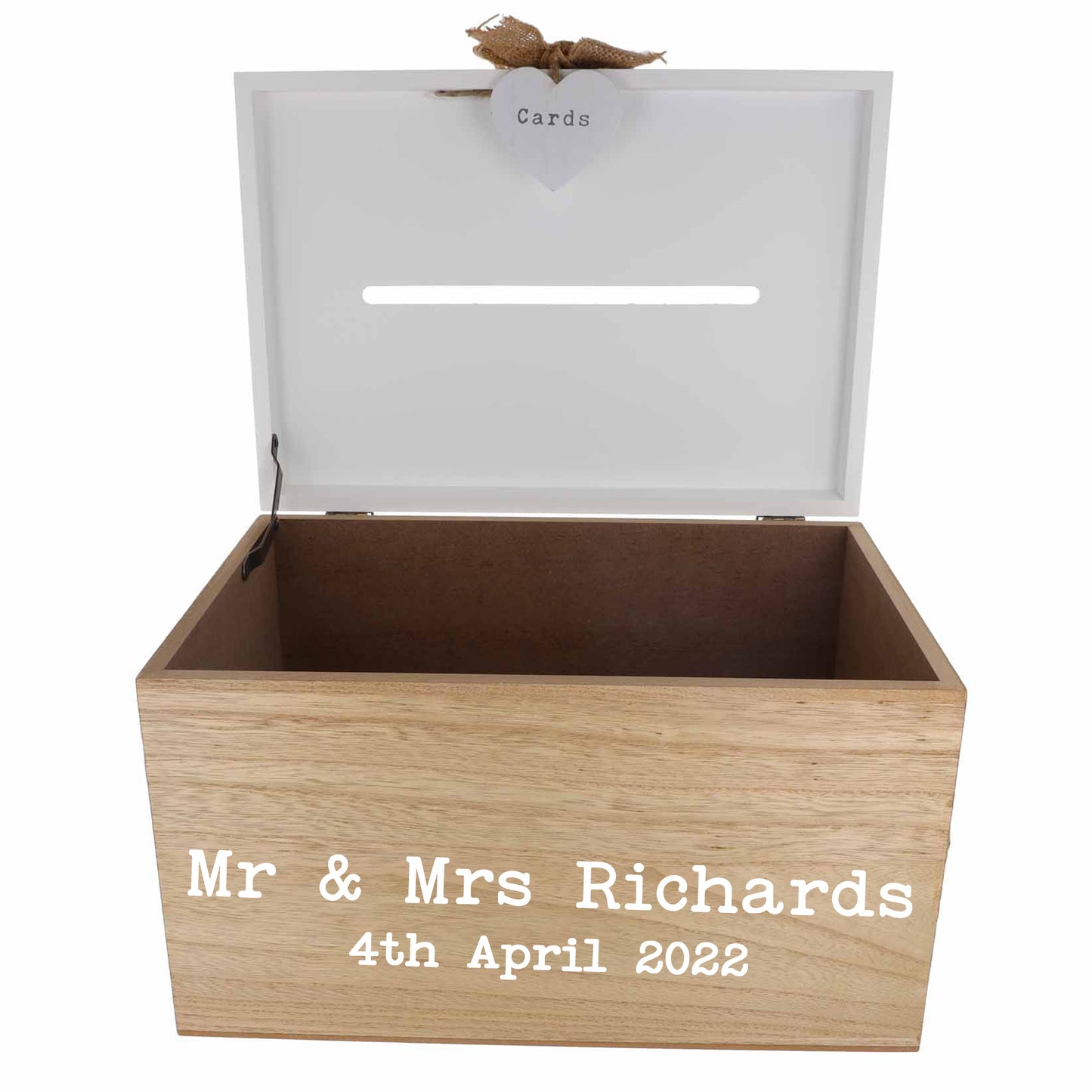 Personalised Wedding Card White & Wooden Memory Box  - Always Looking Good -   