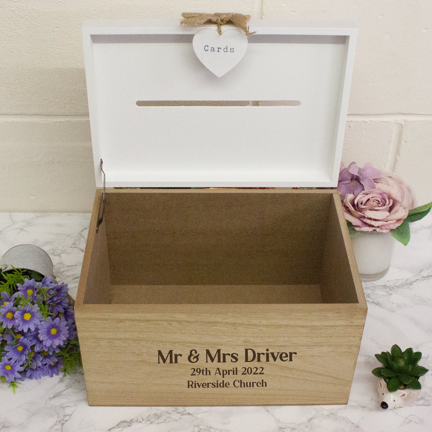 Personalised Engraved Wedding Card Wooden Memory Box  - Always Looking Good -   