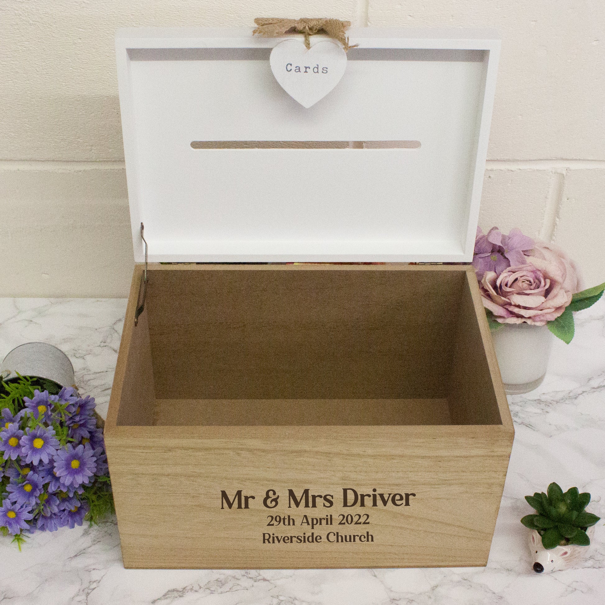 Personalised Engraved Wedding Card Wooden Memory Box  - Always Looking Good -