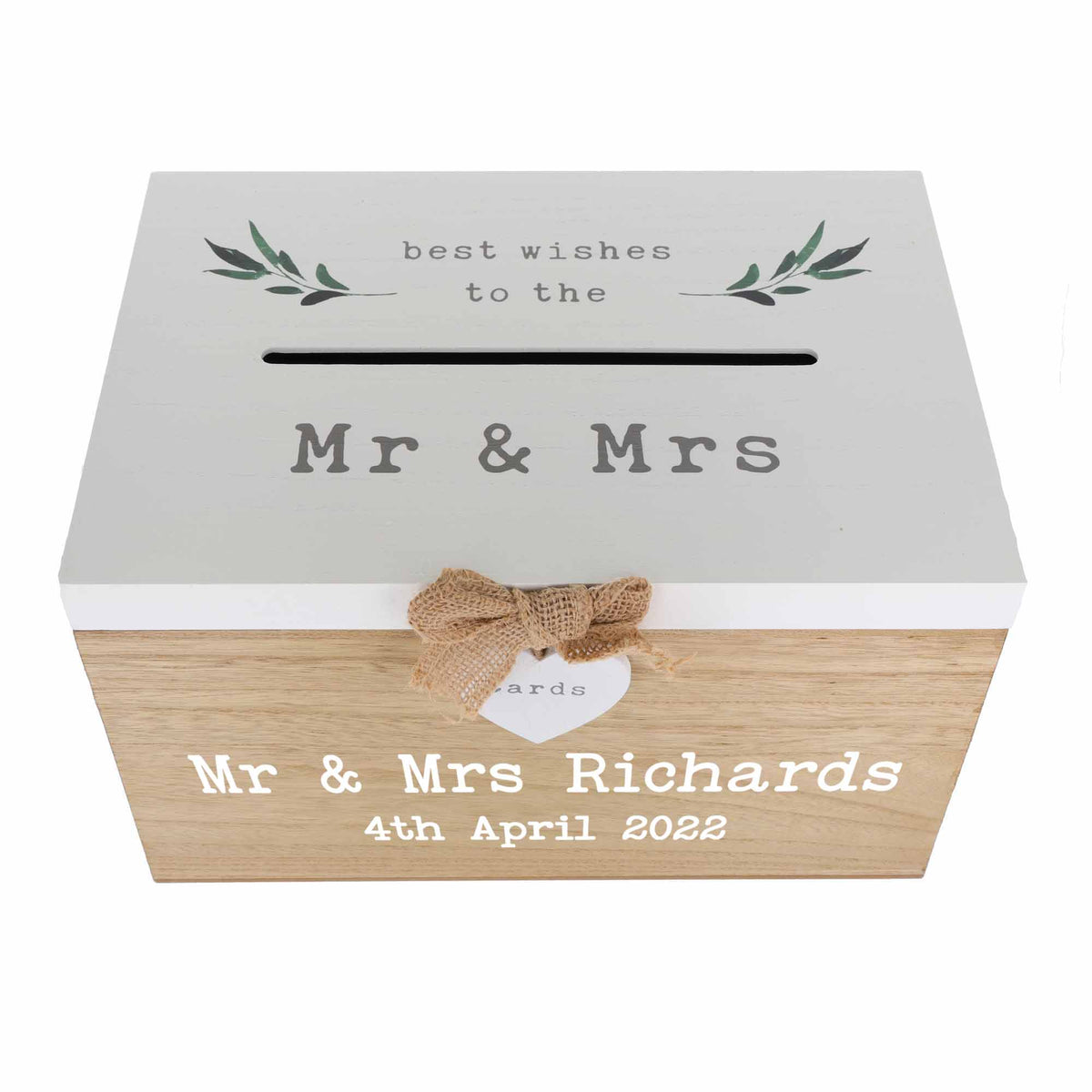 Personalised Wedding Card White & Wooden Memory Box MR & MRS - Always Looking Good -