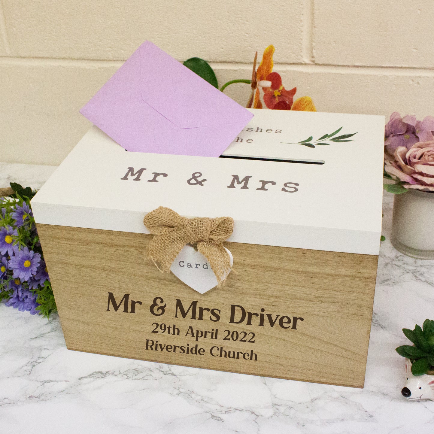 Personalised Engraved Wedding Card Wooden Memory Box  - Always Looking Good -