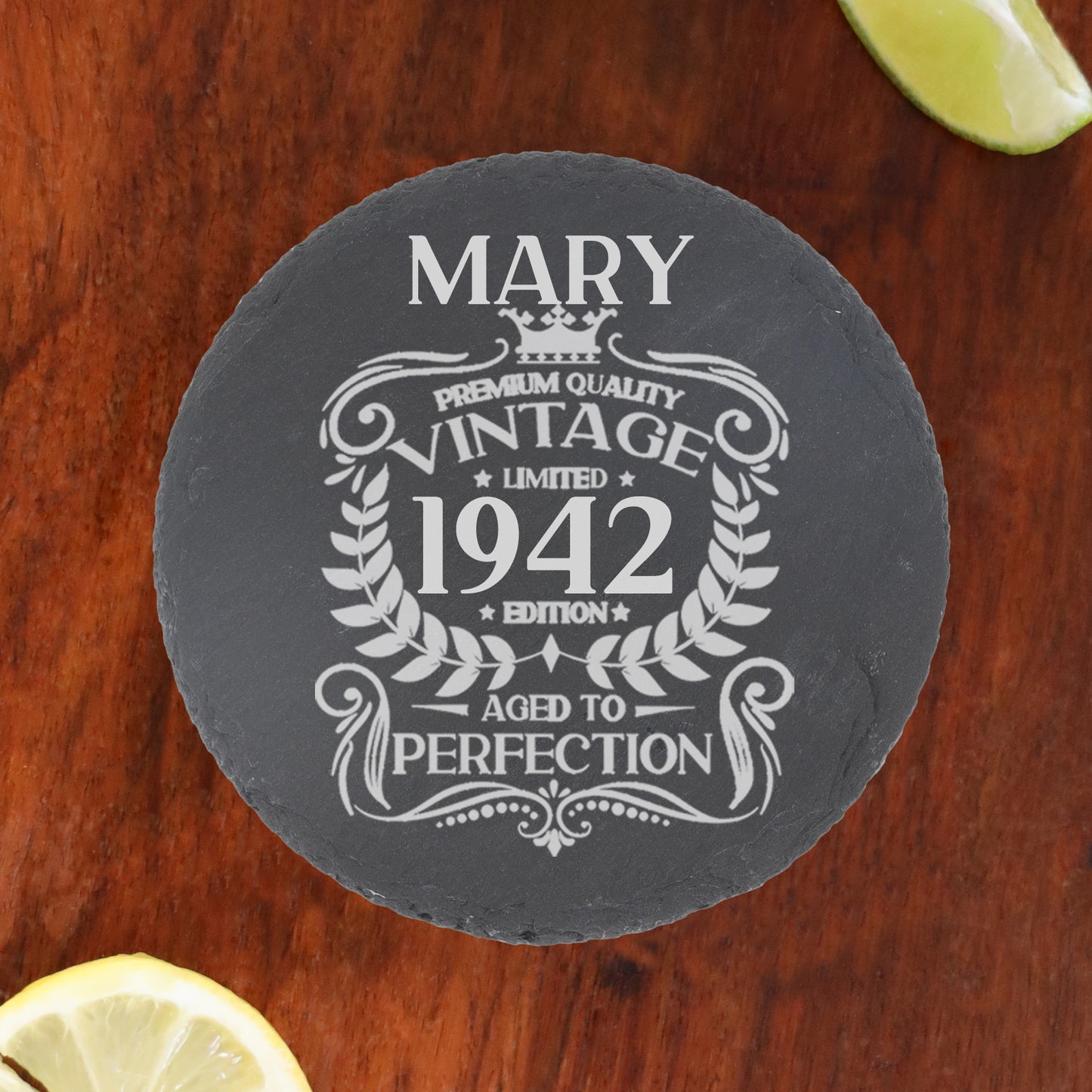 Personalised Engraved Vintage Birthday Design Glass and/or Coaster Gift  - Always Looking Good -