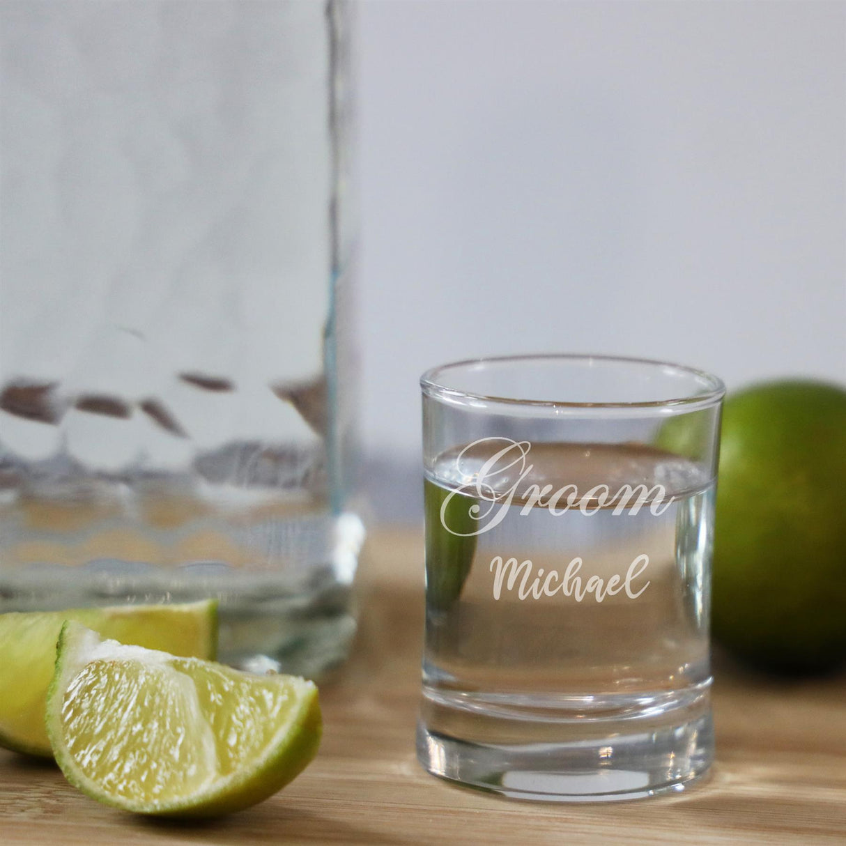 Personalised Engraved Bride & Groom Shot Glass Set - Always Looking Good -