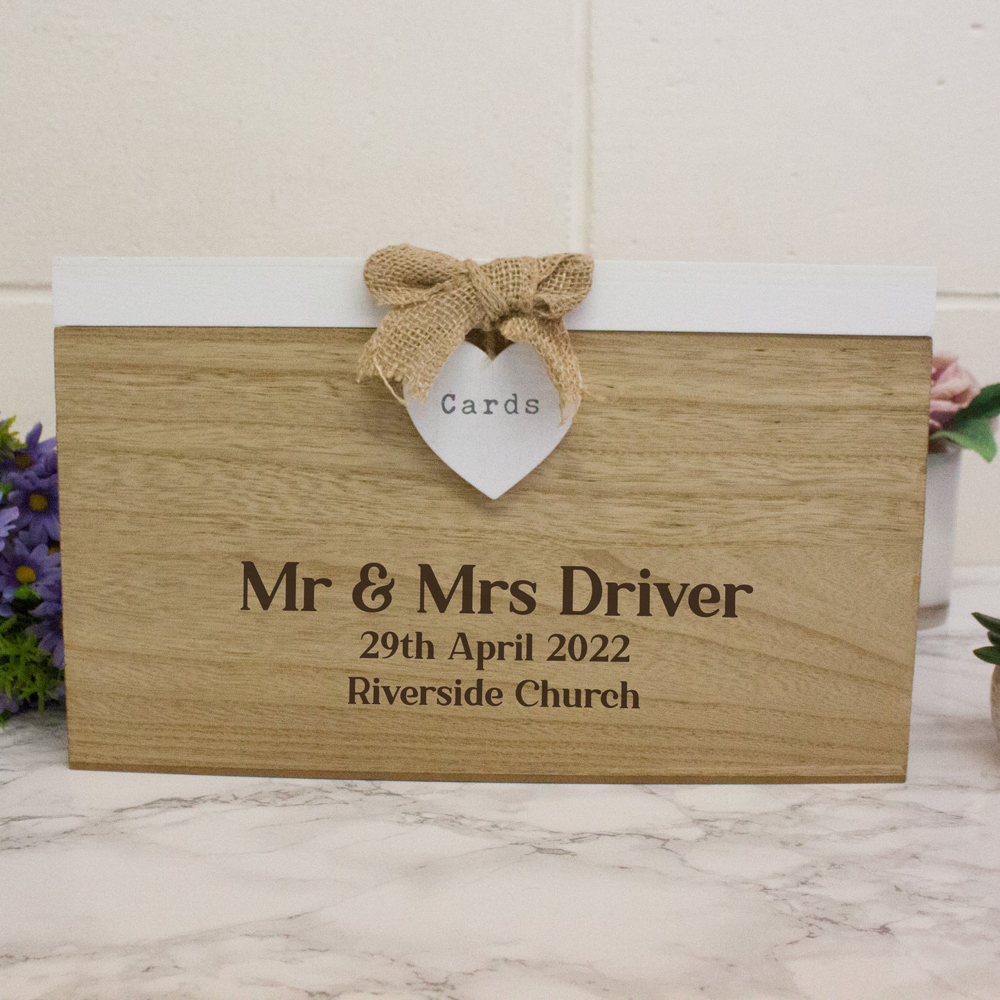Personalised Engraved Wedding Card Wooden Memory Box  - Always Looking Good -