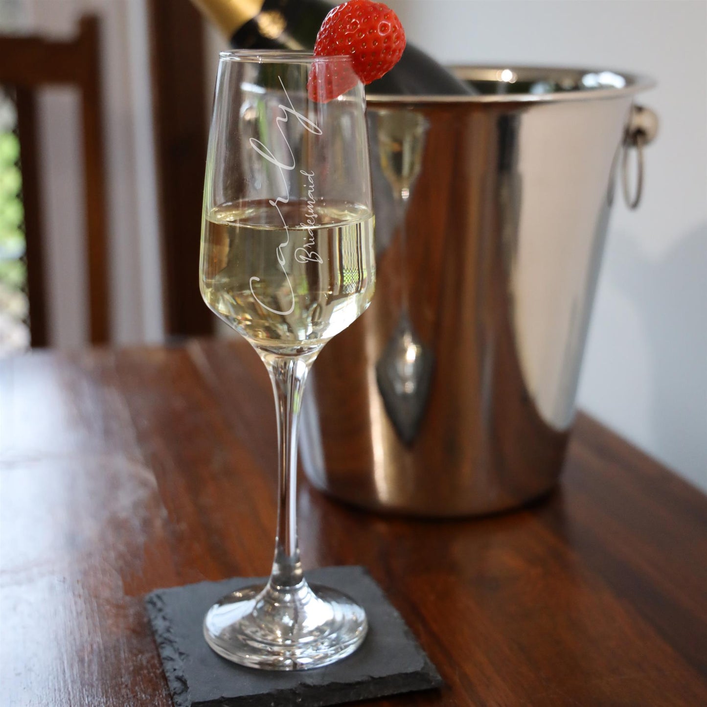 Personalised Engraved Wedding Party Champagne Glass - Always Looking Good -
