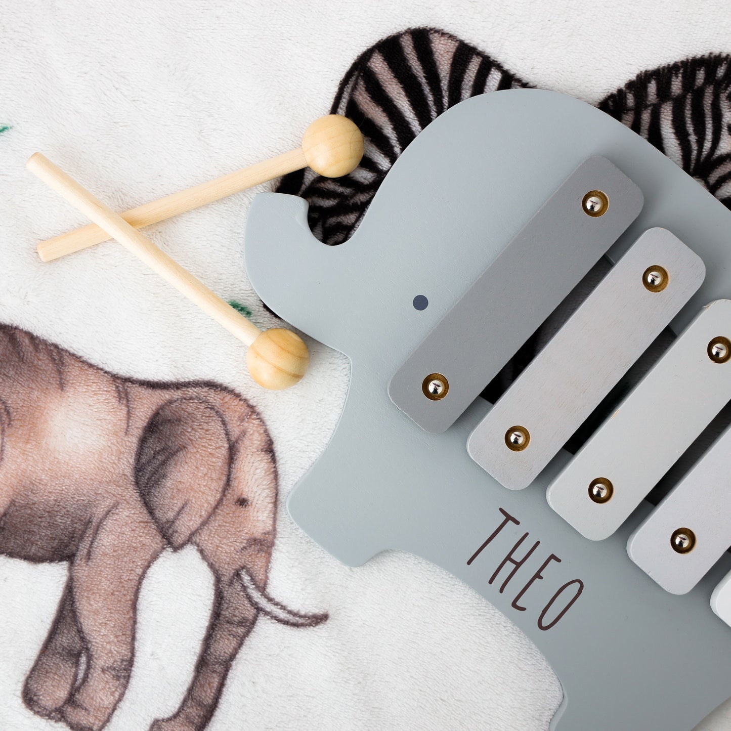 Personalised Engraved Wooden Elephant Xylophone Baby & Toddler Toy  - Always Looking Good -   