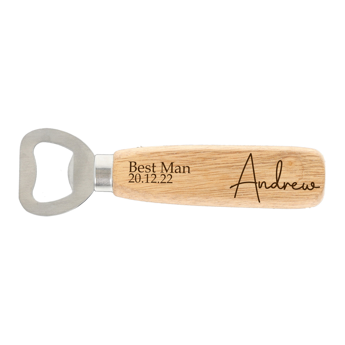 Personalised Engraved Wooden Handle Bottle Opener For Best Man, Groomsman, Father, Usher - Always Looking Good -