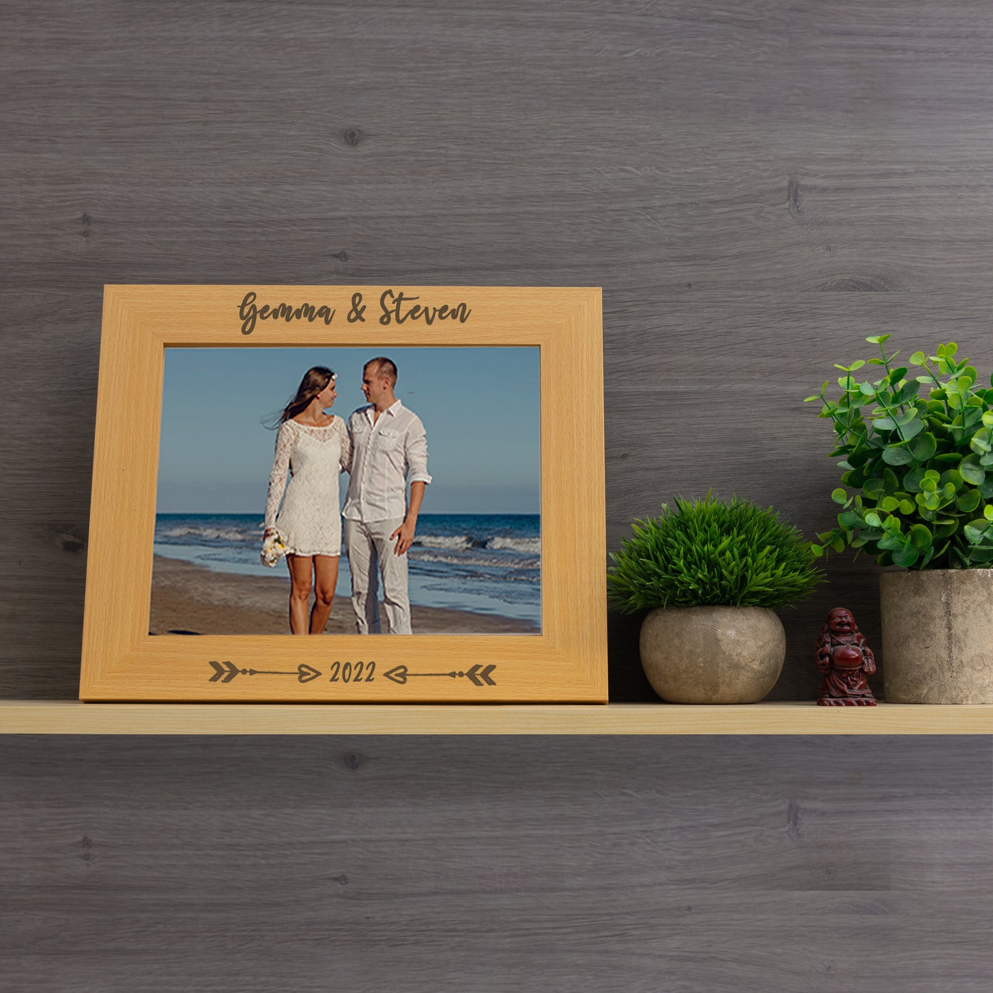 Personalised Engraved Couples Photo Frame - Arrows Design  - Always Looking Good -   