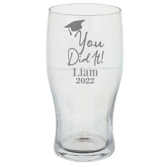 Personalised Engraved Graduation Pint Glass  - Always Looking Good -