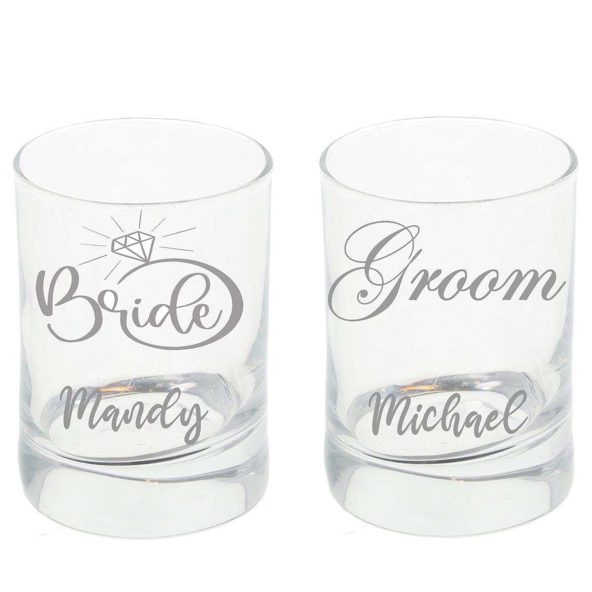 Personalised Engraved Bride & Groom Shot Glass Set - Always Looking Good -