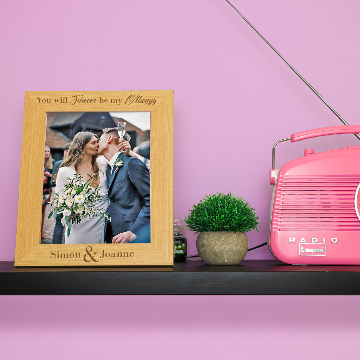 Personalised Engraved Couples Photo Frame - Endless Love Design - Always Looking Good -