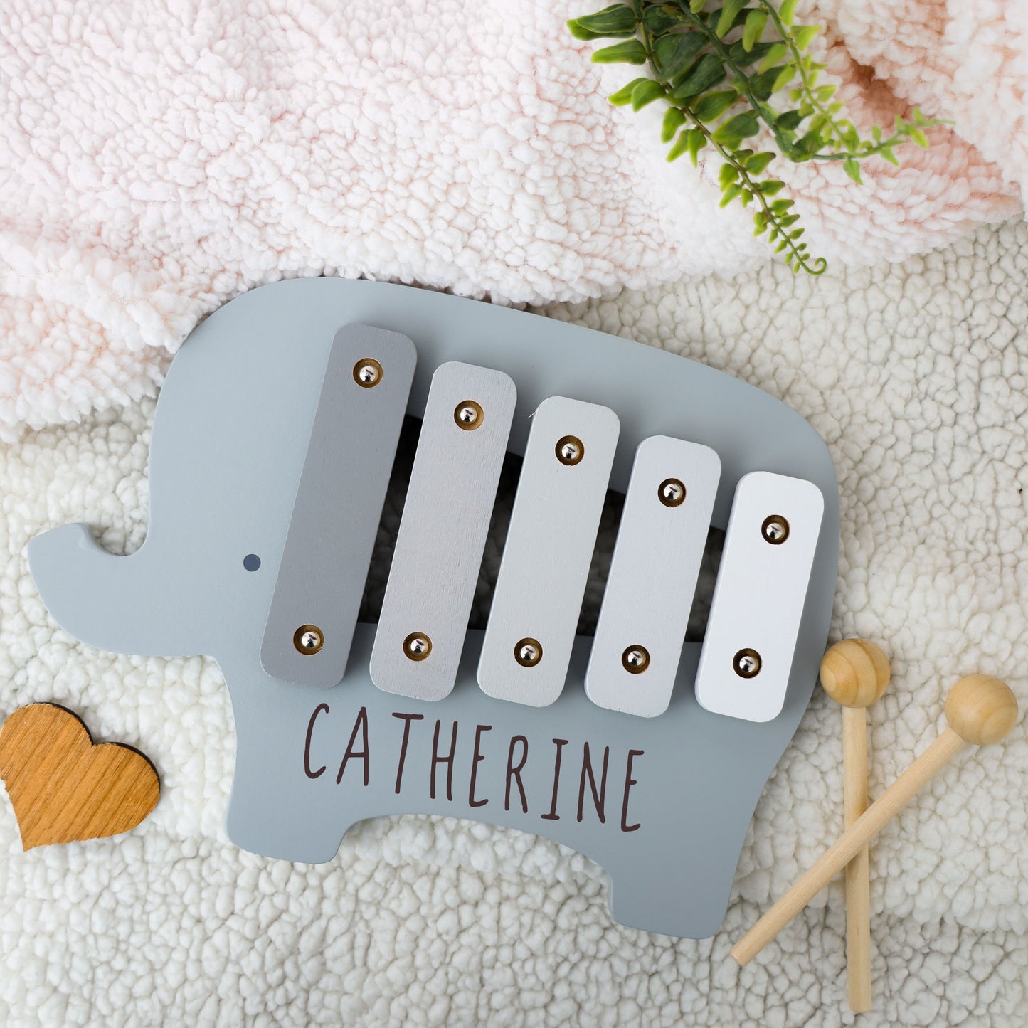 Personalised Engraved Wooden Elephant Xylophone Baby & Toddler Toy  - Always Looking Good -   